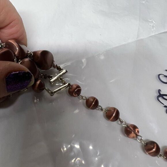 Vintage Signed Japan Iridescent Beads Double Strand Necklace - Picture 11 of 15